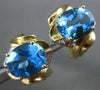 ESTATE LARGE 6.24CT DIAMOND & AAA BLUE TOPAZ 14KT TWO TONE GOLD CLIP ON EARRINGS