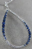 ESTATE .79CT DIAMOND & AAA SAPPHIRE 14KT WHITE GOLD PEAR SHAPE TEAR DROP PENDANT
