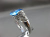 ESTATE LARGE 8.20CT DIAMOND & BLUE TOPAZ 18KT WHITE GOLD PAVE MULTI ROW FUN RING