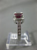 1.23CT DIAMOND & AAA RHODOLITE 18KT WHITE GOLD 3D SEMI ETERNITY ENGAGEMENT RING