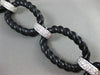 ESTATE 2.75CT DIAMOND 18KT WHITE GOLD BLACK WOOD OVAL HANDCRAFTED LINK BRACELET