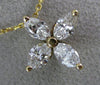 ANTIQUE 1.30CT MARQUISE DIAMOND 14KT YELLOW GOLD FOUR LEAF FLOWER PENDANT #19788