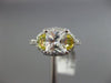 ESTATE 2.19CT DIAMOND & AAA YELLOW SAPPHIRE 14KT WHITE GOLD 3D ENGAGEMENT RING