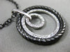 ESTATE .50CT DIAMOND 14KT WHITE & BLACK GOLD 3D TRI CIRCLE ROPE FLOATING PENDANT