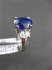 ESTATE 6.39CT DIAMOND & SAPPHIRE 18KT WHITE GOLD 3D OVAL 3 STONE ENGAGEMENT RING