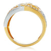 ESTATE LARGE 1.17CT DIAMOND 14K TRI COLOR GOLD 3D OPEN FILIGREE ANNIVERSARY RING