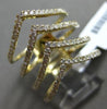 ESTATE LARGE .82CT DIAMOND 18KT YELLOW GOLD 3D MULTI ROW V SHAPE BUTTERFLY RING