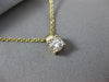 ESTATE .39CT DIAMOND 14K YELLOW GOLD CLASSIC SOLITAIRE FLOATING PENDANT & CHAIN