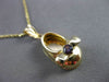 ANTIQUE AAA AMETHYST 14KT YELLOW GOLD BABY GIRL SHOE PENDANT & CHAIN #23502