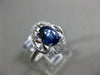 ESTATE 1.44CT DIAMOND & AAA SAPPHIRE 14KT WHITE GOLD OVAL FLOWER ENGAGEMENT RING