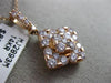 ESTATE LARGE 2.0CT PINK DIAMOND 14K ROSE GOLD 3D SQUARE FLOWER FLOATING PENDANT