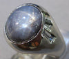 ESTATE LARGE 5.16CT DIAMOND & AAA STAR SAPPHIRE 18K WHITE GOLD MEN'S RING #26457