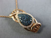 ESTATE .42CT WHITE & BLUE DIAMOND 14KT ROSE GOLD MOON CLUSTER TEAR DROP PENDANT