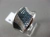 ESTATE LARGE 1.62CT WHITE BLUE DIAMOND 14K WHITE GOLD MULTI ROW CONCAVE FUN RING