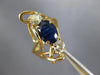 ANTIQUE LARGE 1.82CT DIAMOND & AAA SAPPHIRE 14KT YELLOW GOLD 3D ANNIVERSARY RING