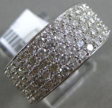 ESTATE LARGE 2.50CT DIAMOND 14K WHITE GOLD 3D MULTI ROW WEDDING ANNIVERSARY RING