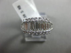 ESTATE WIDE 1.20CT ROUND & BAGUETE DIAMOND 18KT WHITE GOLD 3D ANNIVERSARY RING