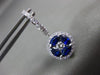 LARGE 1.94CT DIAMOND & AAA SAPPHIRE 18K WHITE GOLD ROUND FLOWER HANGING EARRINGS