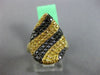 ESTATE 1.58CT DIAMOND & YELLOW SAPPHIRE 18KT BLACK & YELLOW GOLD PEAR SWIRL RING