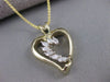 ESTATE .42CT DIAMOND 14KT WHITE & YELLOW GOLD 3D OPEN HEART JOURNEY PENDANT #508