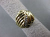 ESTATE LARGE .24CT ROUND DIAMOND 14KT YELLOW GOLD LEAF WAVE COCKTAIL RING #17268