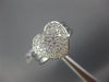 ANTIQUE WIDE .70CT DIAMOND 18KT WHITE GOLD 3D CLASSIC PAVE HEART FUN RING #14321