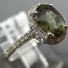 ESTATE 1.97CT DIAMOND & AAA ALEXANDRITE 18K WHITE GOLD OVAL HALO ENGAGEMENT RING