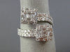 ESTATE 1.47CT ROUND & BAGUETTE DIAMOND 18KT WHITE GOLD SQUARE CRISS CROSS RING