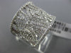 ESTATE LARGE 1.18CT DIAMOND 14KT WHITE GOLD 3D MULTI LEAF OPEN FILIGREE FUN RING