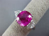 ESTATE LARGE 6.64CT DIAMOND & AAA RUBY PLATINUM NATURAL UNHEATED ENGAGEMENT RING