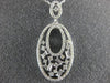 ESTATE .64CT ROUND & BAGUETTE DIAMOND 14KT WHITE GOLD 3D OPEN FILIGREE PENDANT