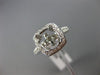 ESTATE WIDE .36CT DIAMOND 14K WHITE GOLD 4 PRONG HALO SEMI MOUNT ENGAGEMENT RING