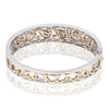 ESTATE 3.09CT WHITE PINK & YELLOW DIAMOND 18KT TRI COLOR GOLD 3D BANGLE BRACELET