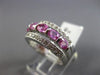 ESTATE WIDE 1.72CT DIAMOND & PINK SAPPHIRE 14KT WHITE GOLD 6 STONE WEDDING RING