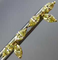 ESTATE 1.32CT FANCY YELLOW DIAMOND 18K YELLOW GOLD 3 LEAF CLOVER FLOWER EARRINGS