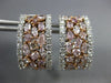 ESTATE LARGE 3.63CT WHITE & PINK DIAMOND 18KT WHITE & ROSE GOLD CLIP ON EARRINGS