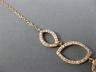 ESTATE LARGE .63CT DIAMOND 14K ROSE GOLD 3D OPEN MARQUISE SHAPE V SHAPE NECKLACE