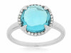 ESTATE 4.68CT DIAMOND & AAA BLUE TOPAZ 14KT WHITE GOLD 3D CLASSIC ROUND FUN RING