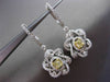 ESTATE LARGE 2.16CT WHITE & YELLOW DIAMOND 18KT TWO TONE GOLD HANGING EARRINGS