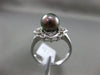 ESTATE LARGE DIAMOND 14KT WHITE GOLD 3D AAA TAHITIAN PEARL OPEN FLOWER RING
