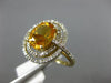 ESTATE LARGE 2.78CT DIAMOND & AAA CITIRINE 14K YELLOW GOLD OVAL DOUBLE HALO RING