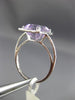 ESTATE LARGE 3.43CT DIAMOND & AAA AMETHYST 14K WHITE GOLD HALO ENGAGEMENT RING