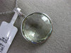 ESTATE LARGE 16.27CT DIAMOND & AAA GREEN AMETHYST 14KT WHITE GOLD ROUND PENDANT