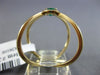 LARGE .53CT DIAMOND & AAA COLOMBIAN EMERALD 14K WHITE GOLD HALO CRISS CROSS RING