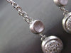 ESTATE .32CT DIAMOND 14KT WHITE GOLD MULTI STRAND CIRCULAR DROP HANGING EARRINGS