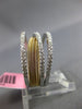 ESTATE LARGE .60CT DIAMOND 14K TWO TONE GOLD MULTI ROW WEDDING ANNIVERSARY RING