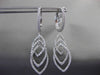 ESTATE LARGE 1.06CT DIAMOND 18KT WHITE GOLD 3D MULTI LEAF HANGING DROP EARRINGS