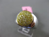 ESTATE WIDE .65CT YELLOW DIAMOND 18KT TWO TONE GOLD CIRCULAR PAVE FILIGREE RING