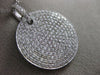 ESTATE LARGE 2.49CT DIAMOND 18KT WHITE GOLD 3D CIRCULAR PAVE FLOATING PENDANT