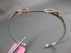 ESTATE .87CT WHITE & PINK DIAMOND 18K WHITE & ROSE GOLD INFINITY BANGLE BRACELET